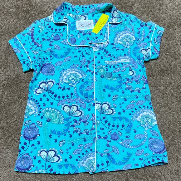 THE CATS PAJAMAS SHORT SLEEVE STELLA PIMA KNIT PAJAMA SET. SIZE XS. NWT. - Picture 2 of 16